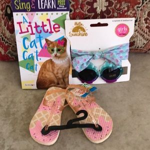 Ice Cream Flip Flops Sunglasses & Headband & Book